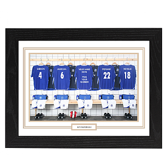 Personalised Framed 100% Unofficial Everton Football Shirt Photo A3